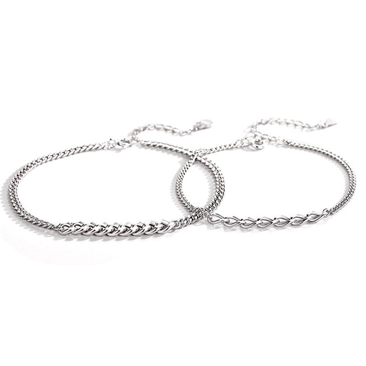 Mix Chain Trending Couple Bracelets Set