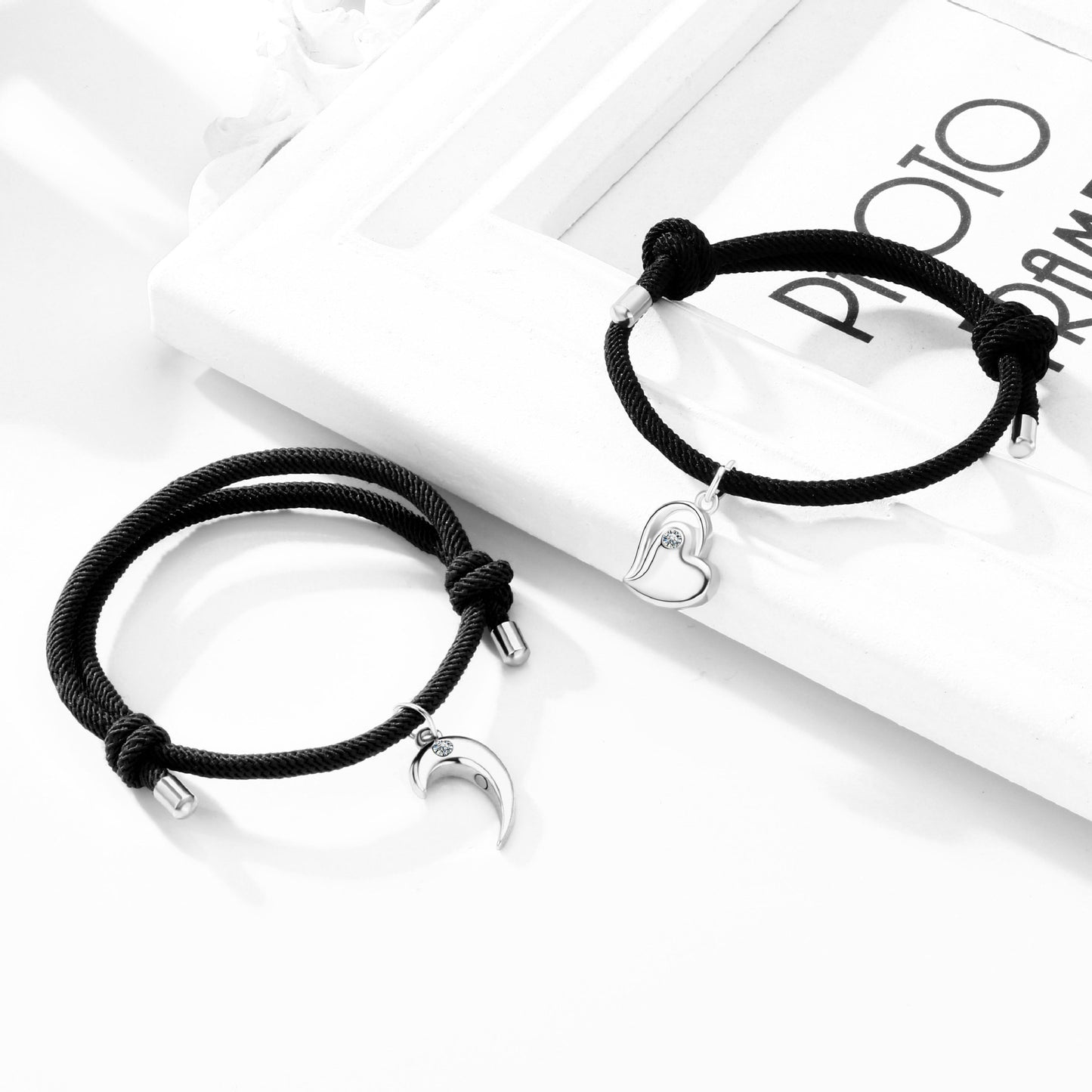 Engravable Magnetic Hearts Bracelets for Couples