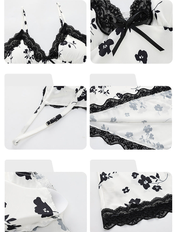 Gullei™ Floral Nightdress with Chest-Pad Premium Polyester