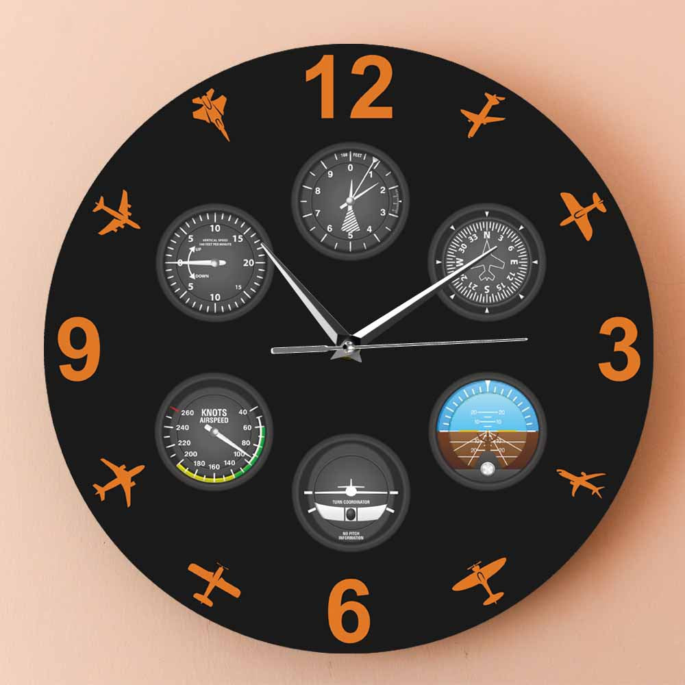 Wall Deco Silent Clock Gift for Pilot