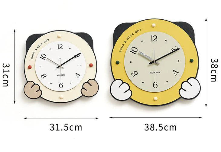 Gullei™ Cute Cartoon Silent Wall Clock for Kids Bedroom