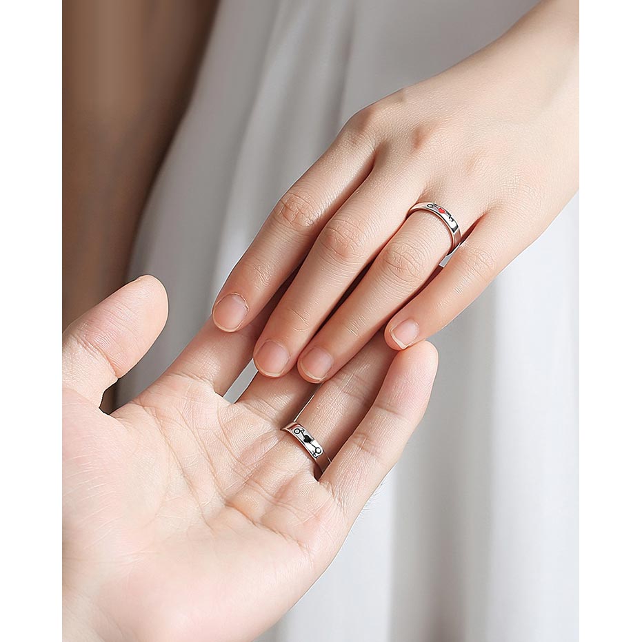 Custom Matching Hearts Promise Rings for Him and Her