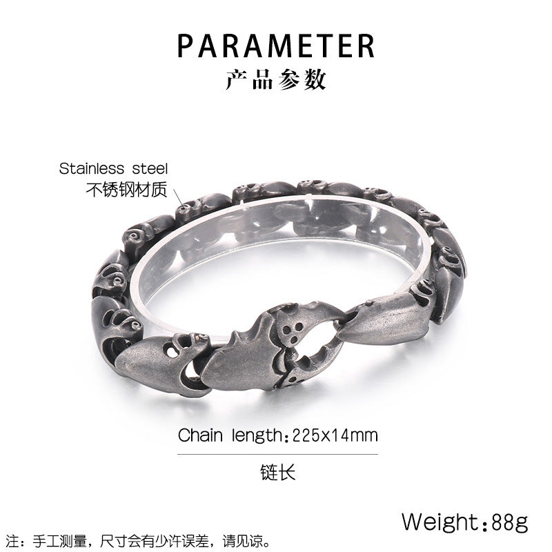 Custom Scorpion Claw Mens Bracelet 22cm