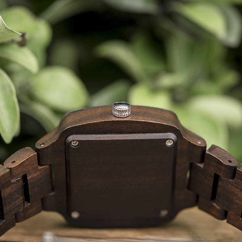 Customized Wood Couple Square Watch Set