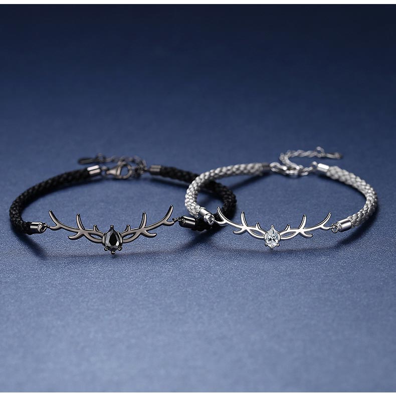 Deer Charm Couple Promise Bracelets Set