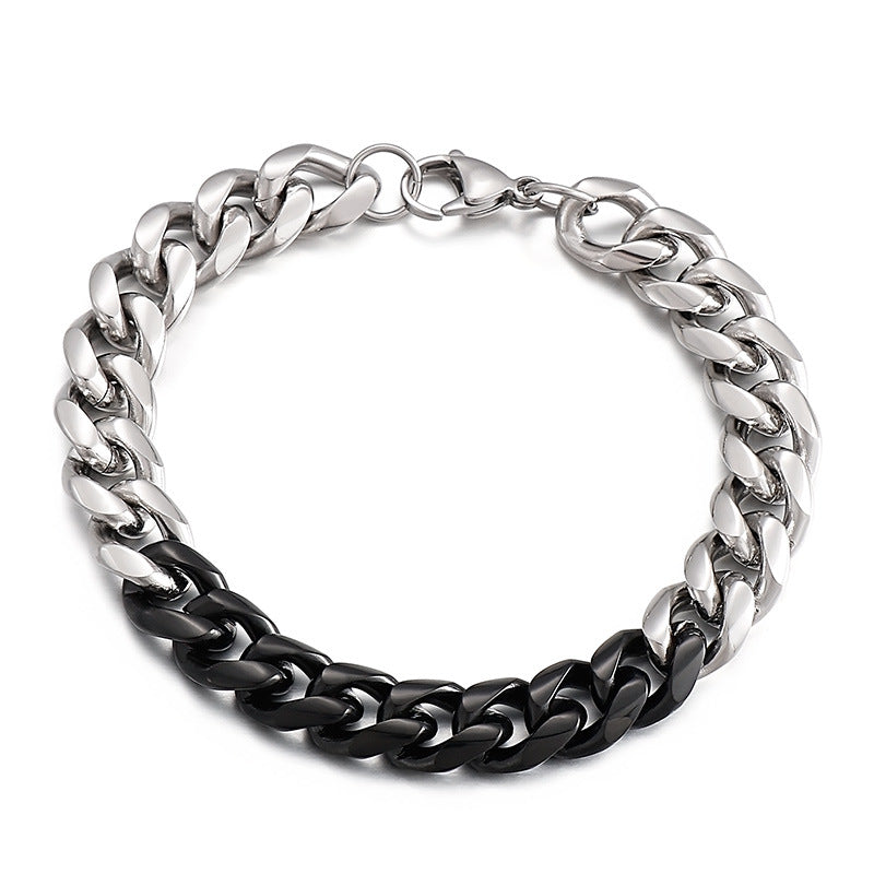 Two Tone Steel Bracelet Gift for Men 22cm