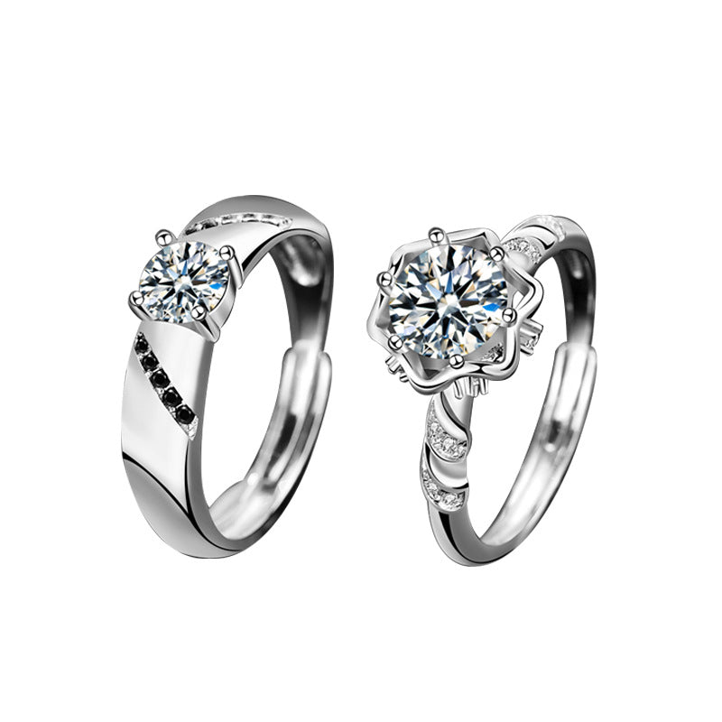 1.5 Carats Moissanite Diamond Wedding Rings Set