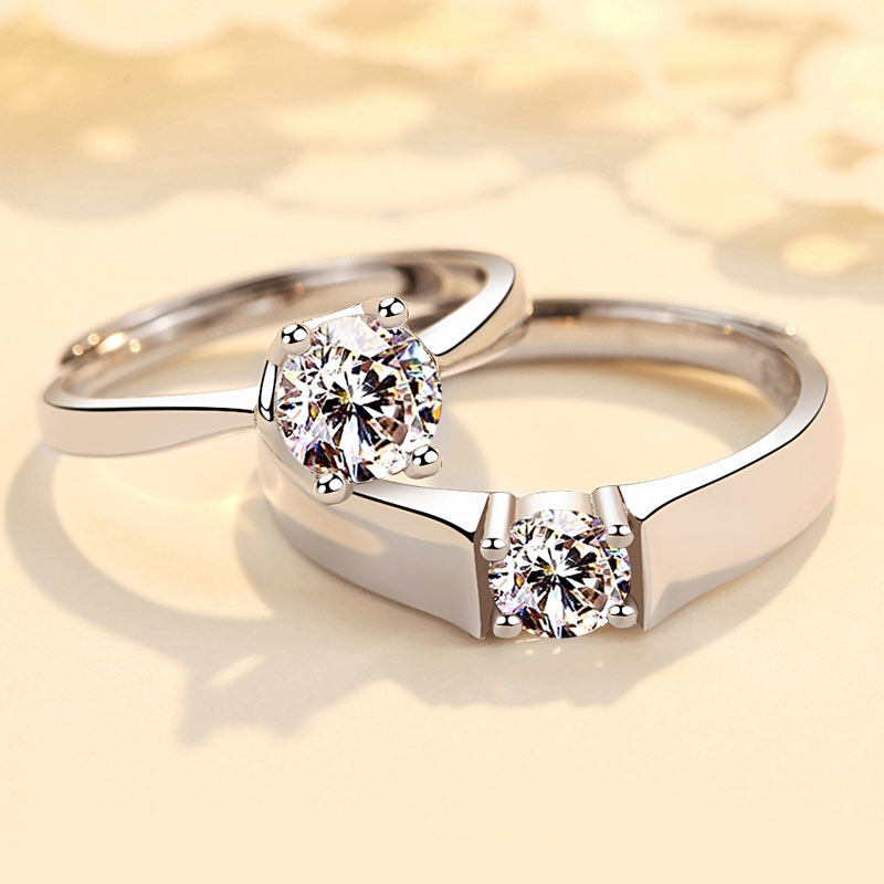 Personalized His and Her Couple Rings Set for 2
