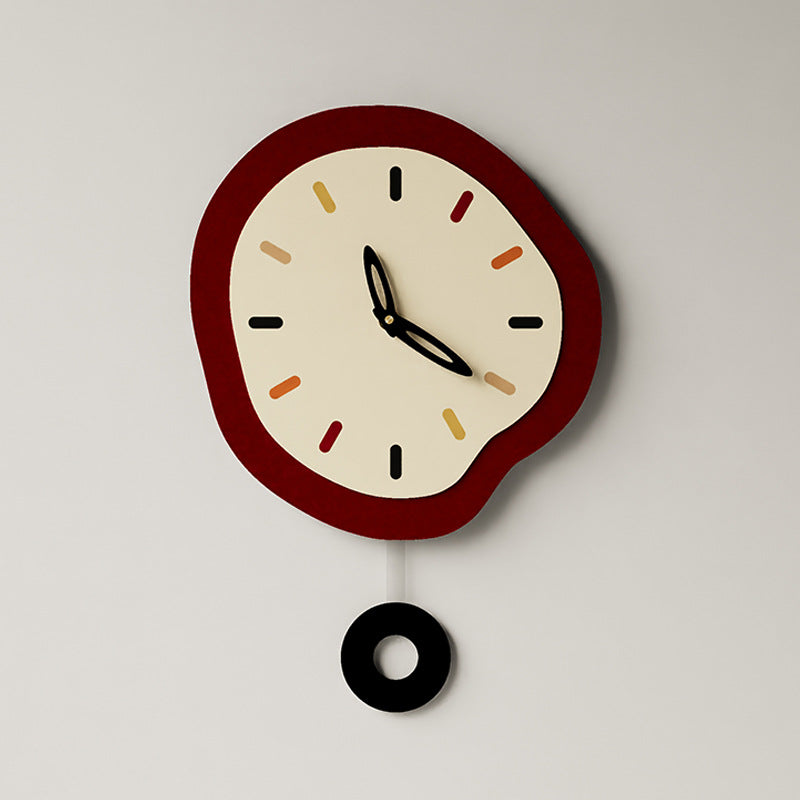 Unique Shaped Silent Pendulum Wall Clock — 33×35 cm (Acrylic)