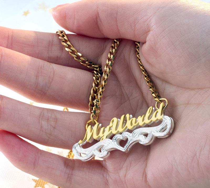 Multi-Color Custom Name Pendant Necklace