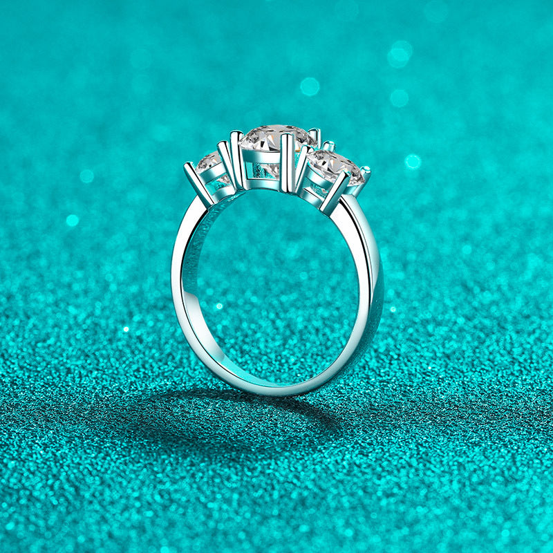 Engraved 2 Carats Moissanite Engagement Ring for Her
