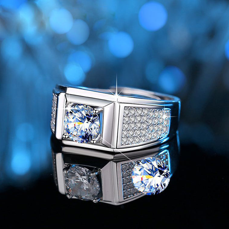 2 Carats Moissanite Diamond Anniversary Rings Gift Set