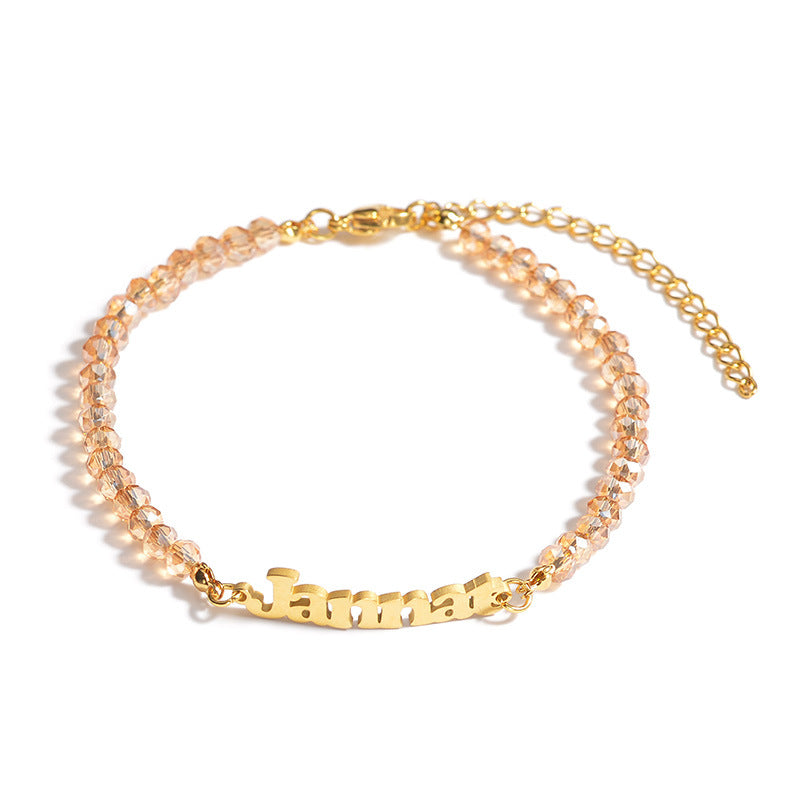 Custom Name Crystal Beaded Bracelet