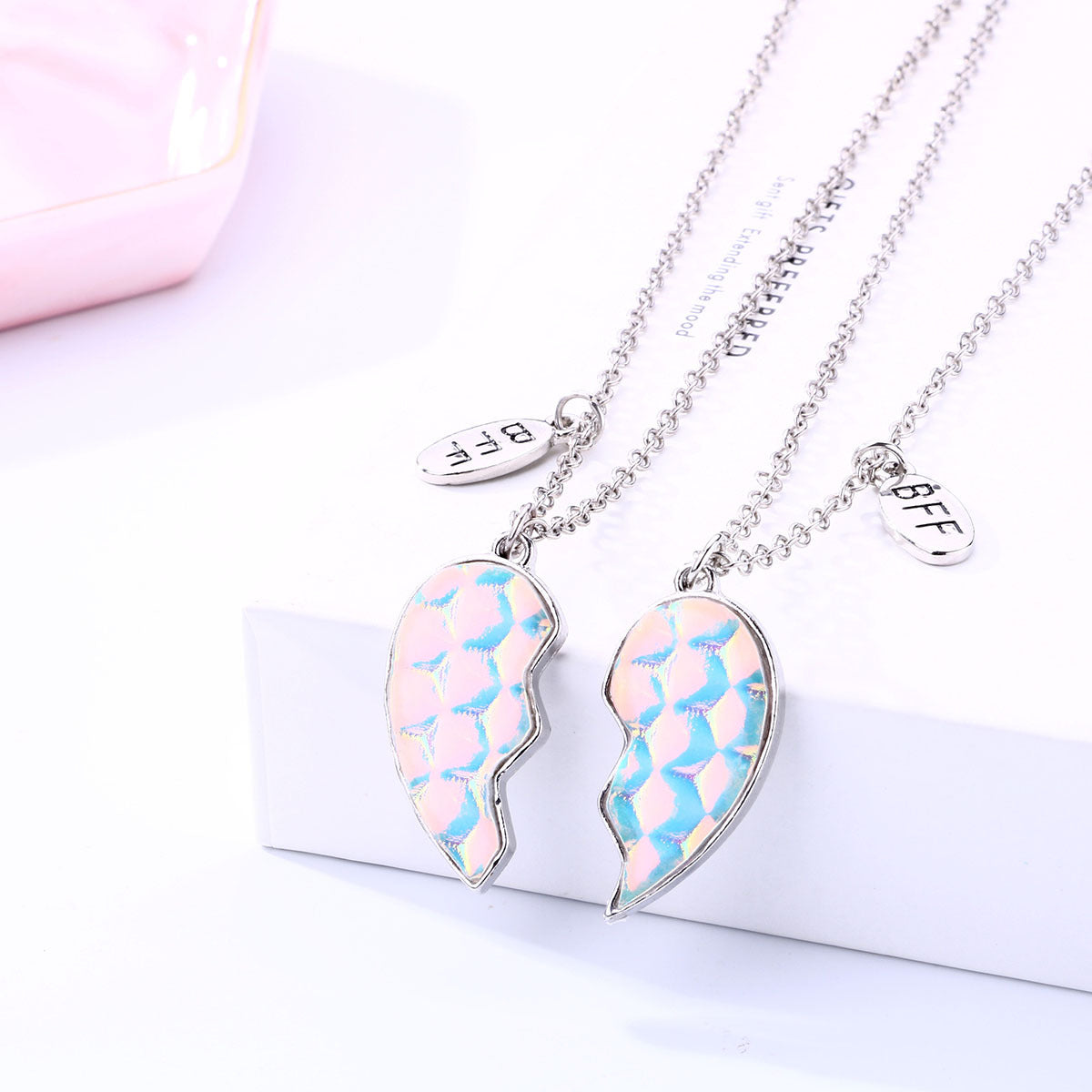 Cute Half Hearts Bff Necklaces Set for 2