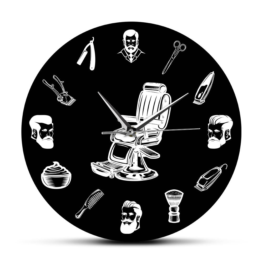 Wall Decoration Silent Clock Gift for Hairdresser
