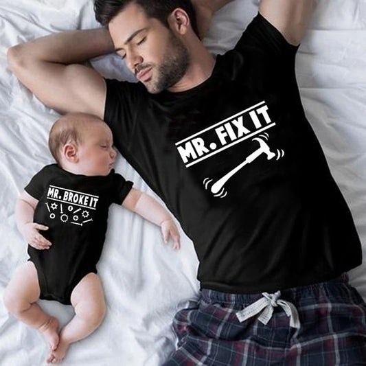 Father and Baby Matching Fun Tshirts Set