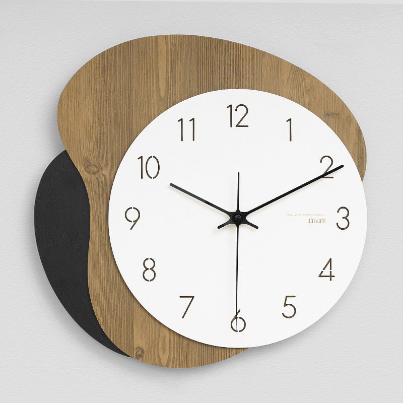 Modern Odd Shaped Analog Silent Clock Brown