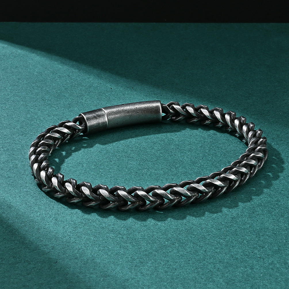 Custom Engraved Mens Vintage Bracelets Stainless Steel 8.5 Inches