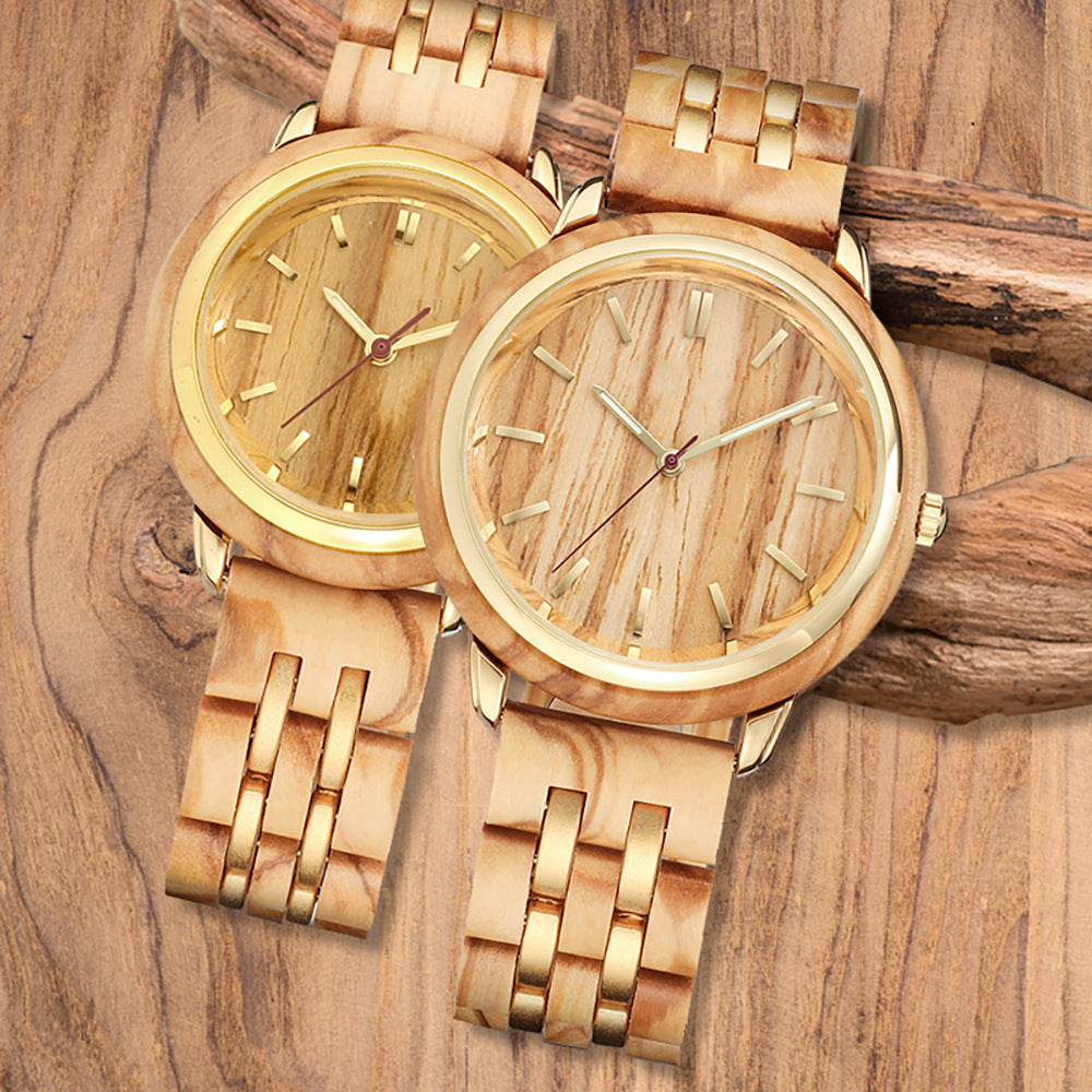 Matching Wooden Watches Set for Men and Women