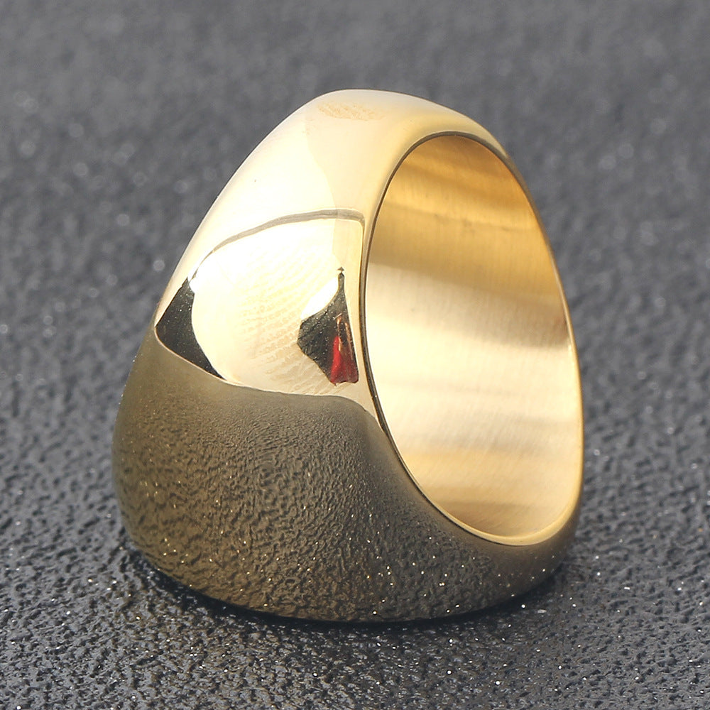 Name Initial Mens Ring Gift for Boyfriend 22mm