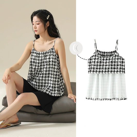 Gullei™ Sleeveless Sling Pajamas Builtin Bra Organic Cotton