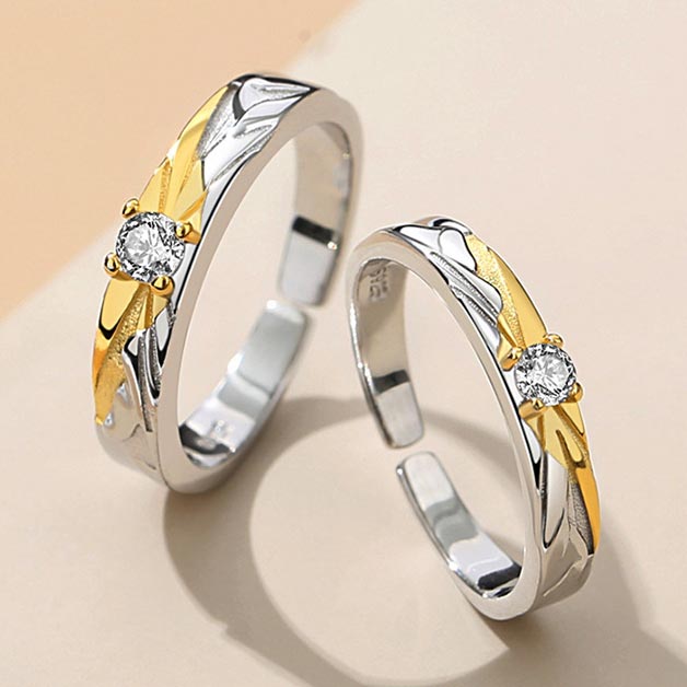 Custom Two Tone Couple Wedding Bands