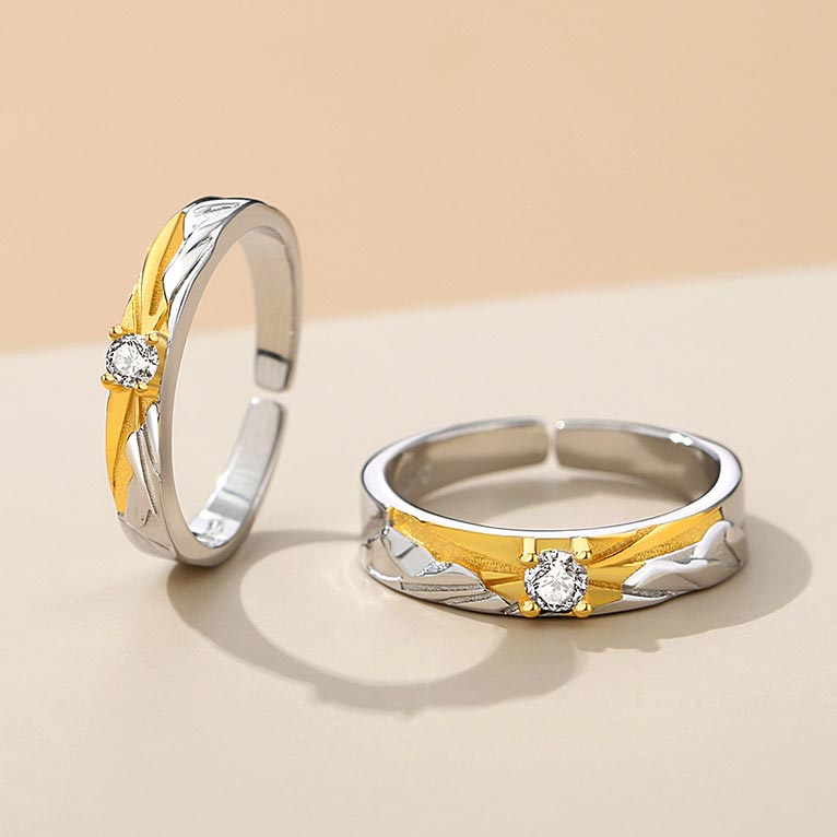 Custom Two Tone Couple Wedding Bands