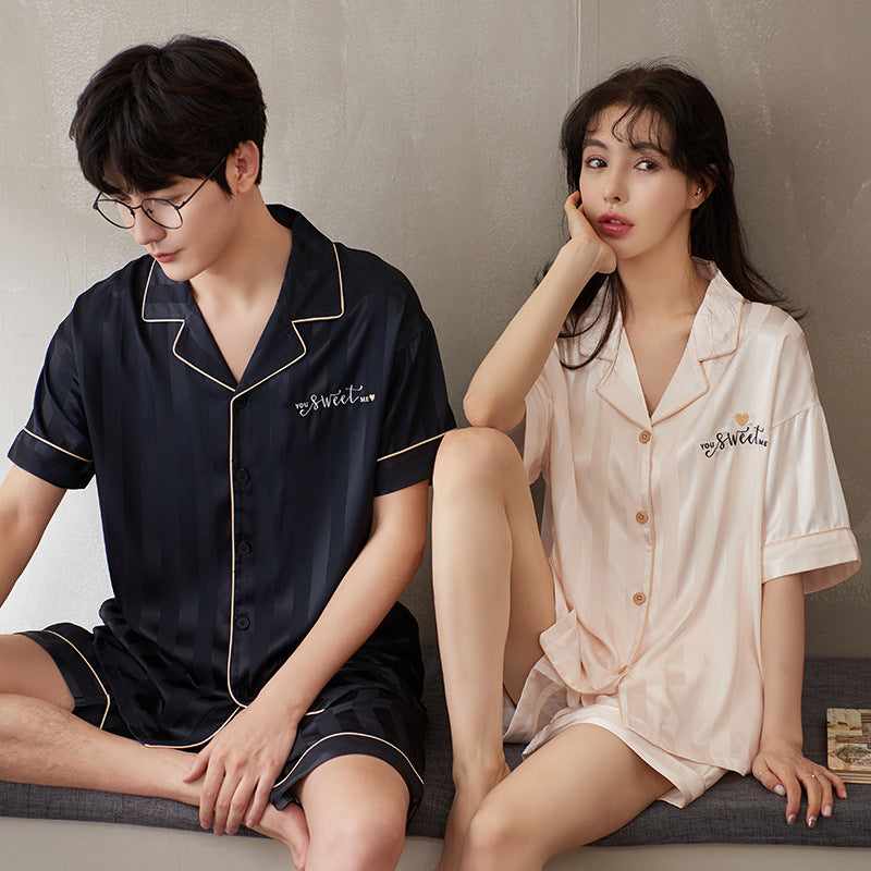 Matching Sleepwear Set for Couples Comfortable Silk