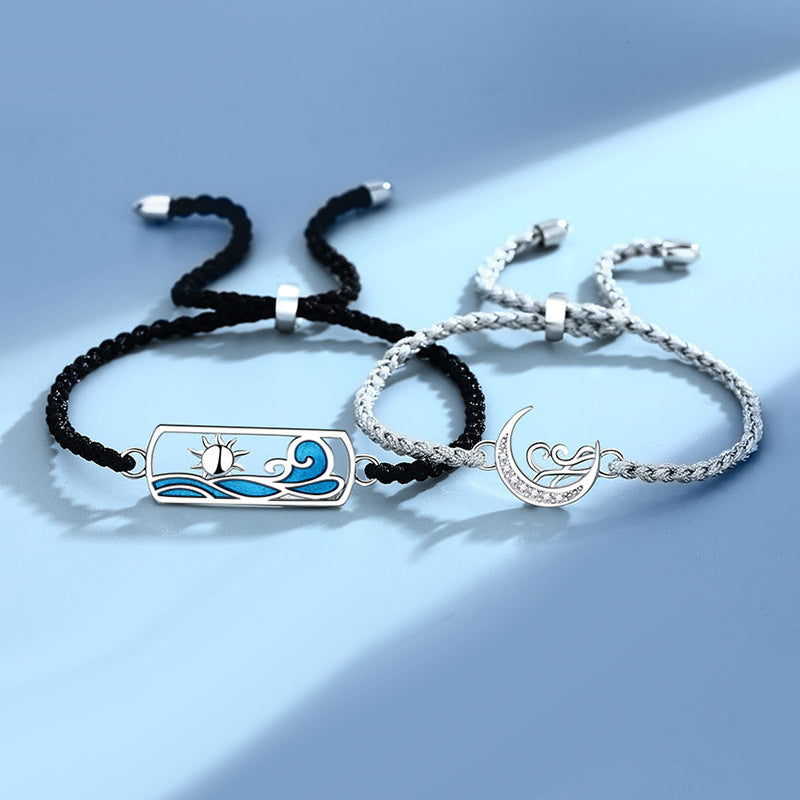 Sun and Moon Bracelets Gift Set for Couples