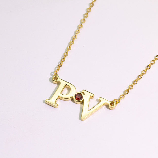 2 Name Initials Necklace for Her