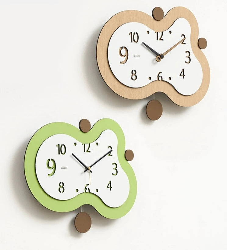 Odd Shaped Analog Silent Pendulum Wall Clock
