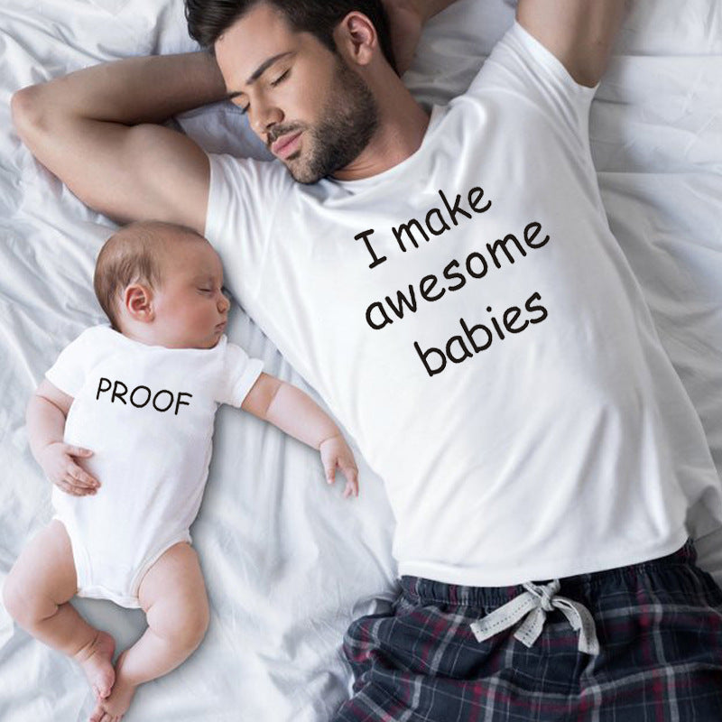 Dad and New Born Baby Matching Tshirts