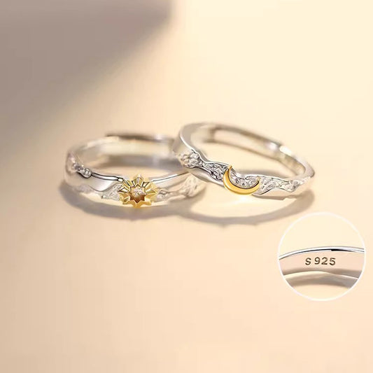 Sun and Moon Promise Rings for Couples