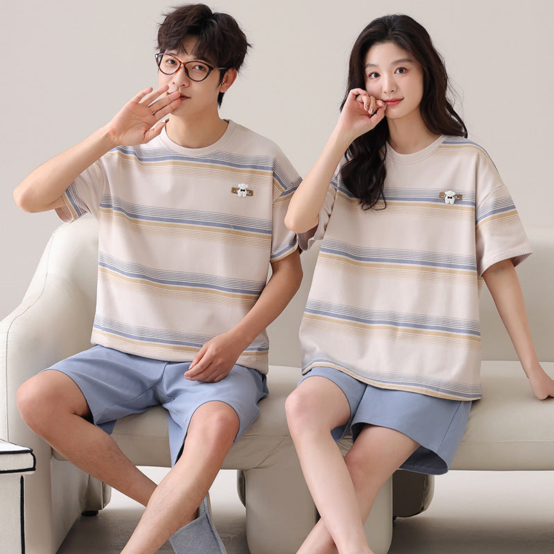 Comfy Summer Couple Pajamas Set - Soft 100% Cotton
