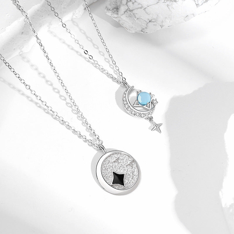 Matching Star and Moon Pendants for Couples