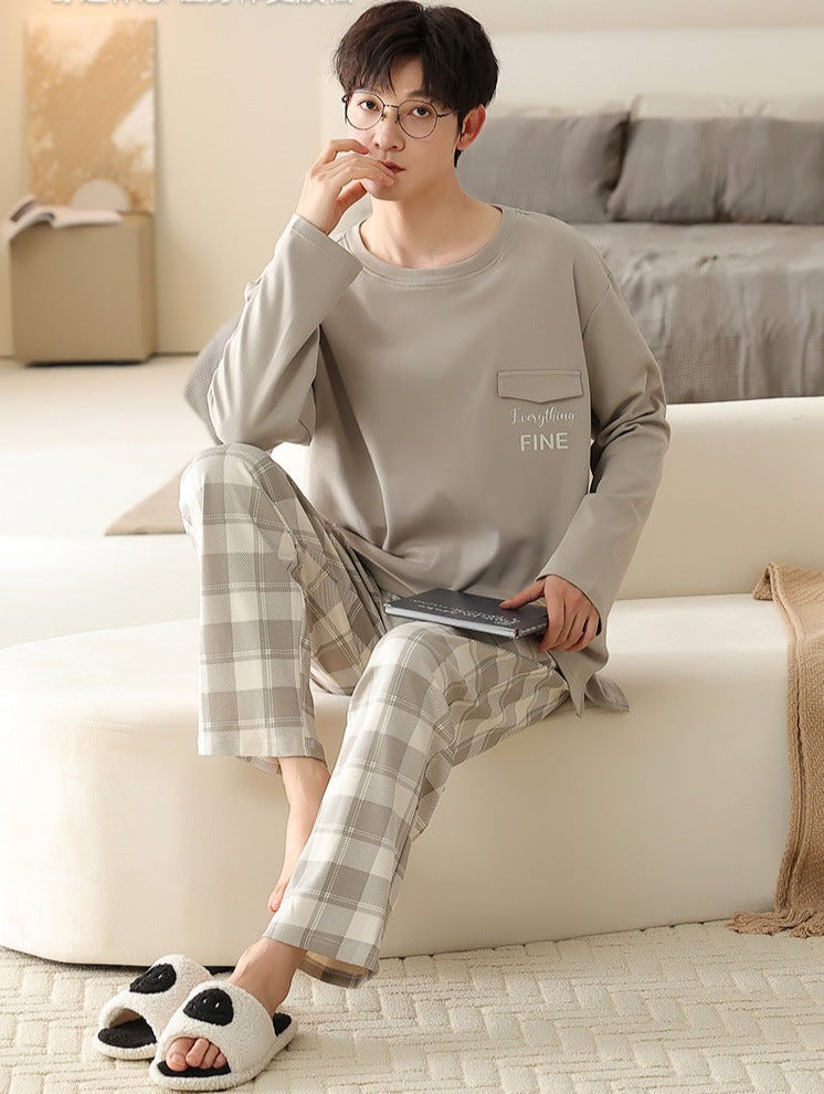 Matching Couples Jammies Set – 100% Cotton Long Sleeve Sleepwear