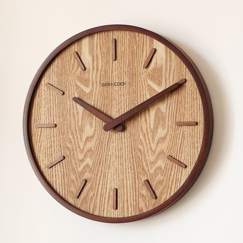 Minimalistic Silent Wooden Analog Wall Clock 12 Inches