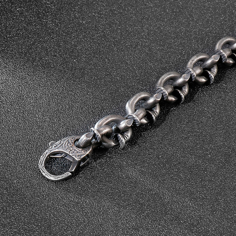 Vintage Nails Chain Bracelet for Men 23cm