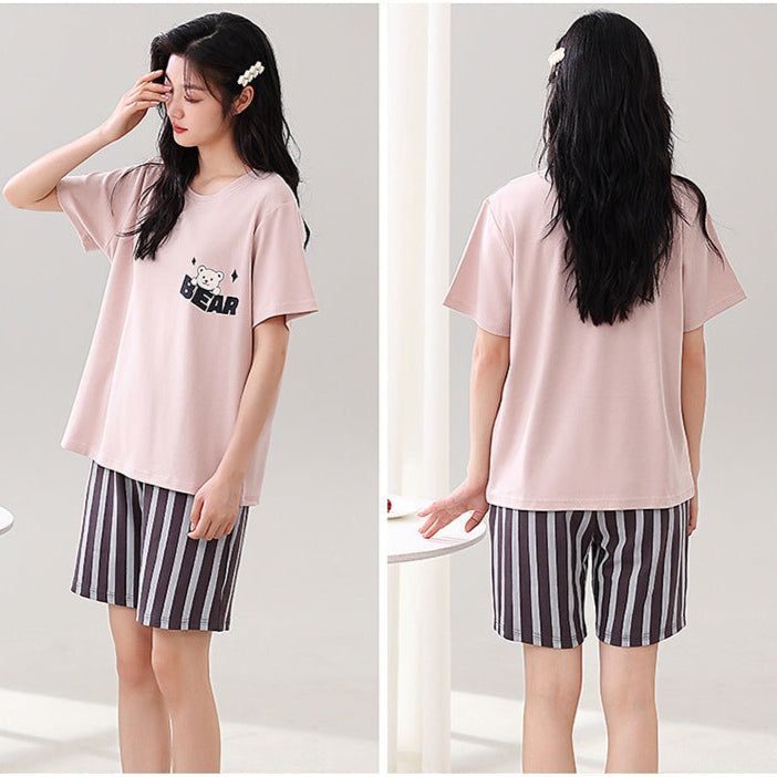 Bear Hug Summer: Cute Cotton Matching Couple Pajamas
