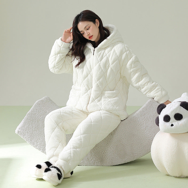 4-Piece Matching Hoodie Winter Pajamas Set - Ultra Soft