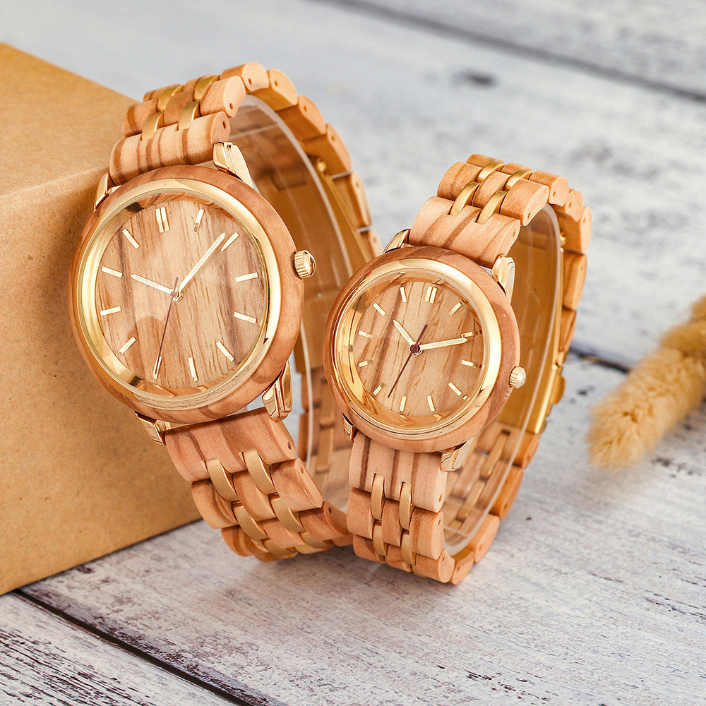 Matching Wooden Watches Set for Men and Women