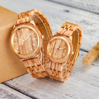 Matching Wooden Watches Set for Men and Women