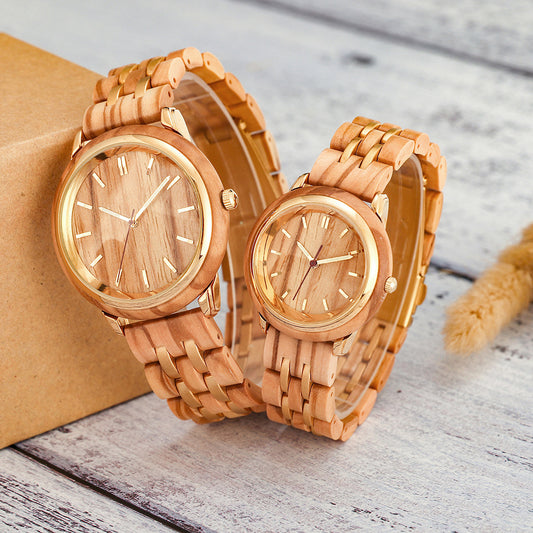 Matching Wooden Watches Set for Men and Women
