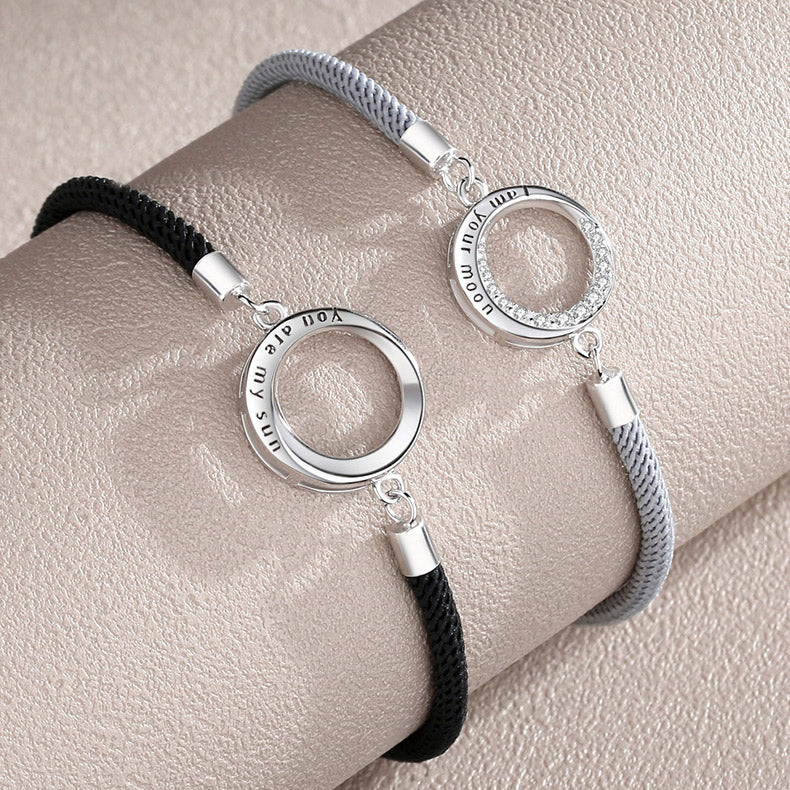Sun and Moon Ring Promise Couple Bracelets