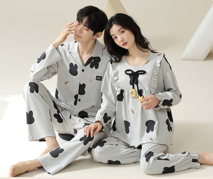 Long Sleeves Couples Matching Pajamas Set