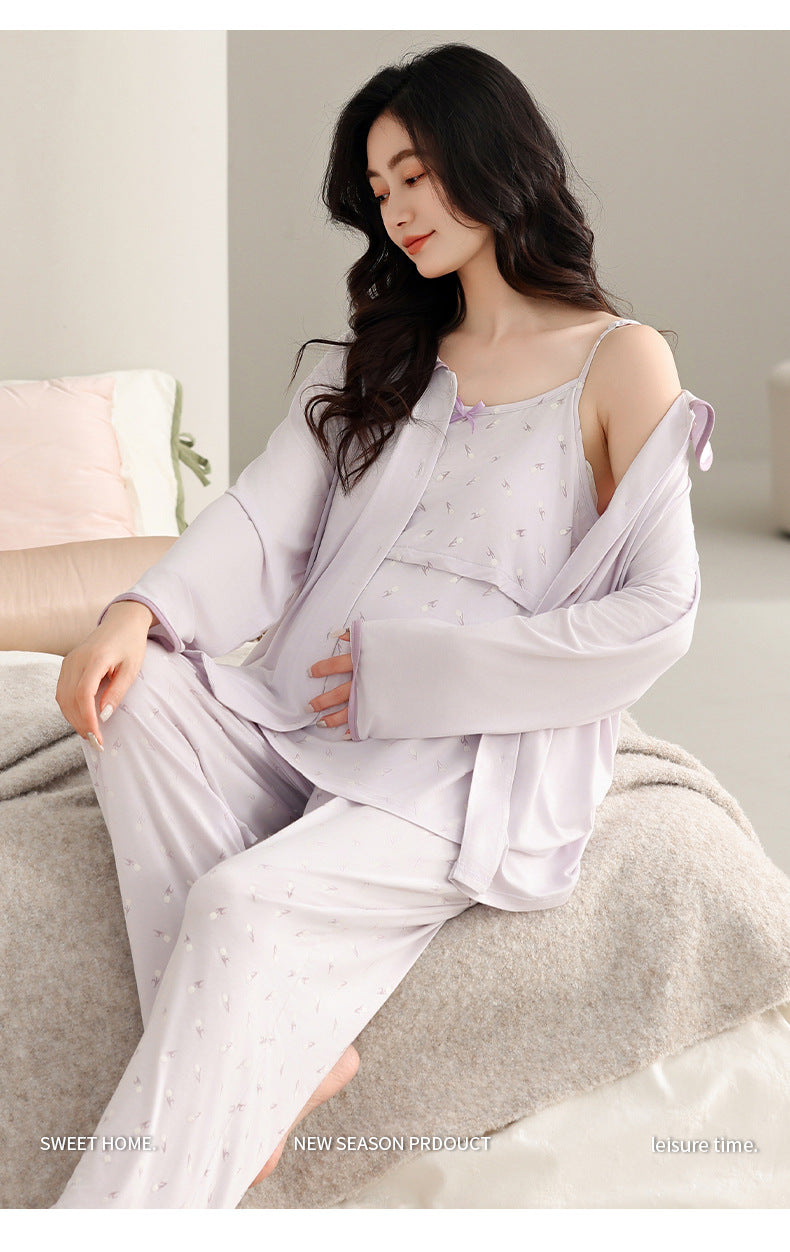 3-Piece Maternity Soft Sleepwear Set