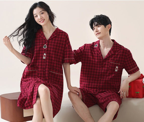 Matching His Hers Shorts Pajamas Set - 100% Cotton