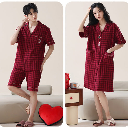 Matching His Hers Shorts Pajamas Set - 100% Cotton