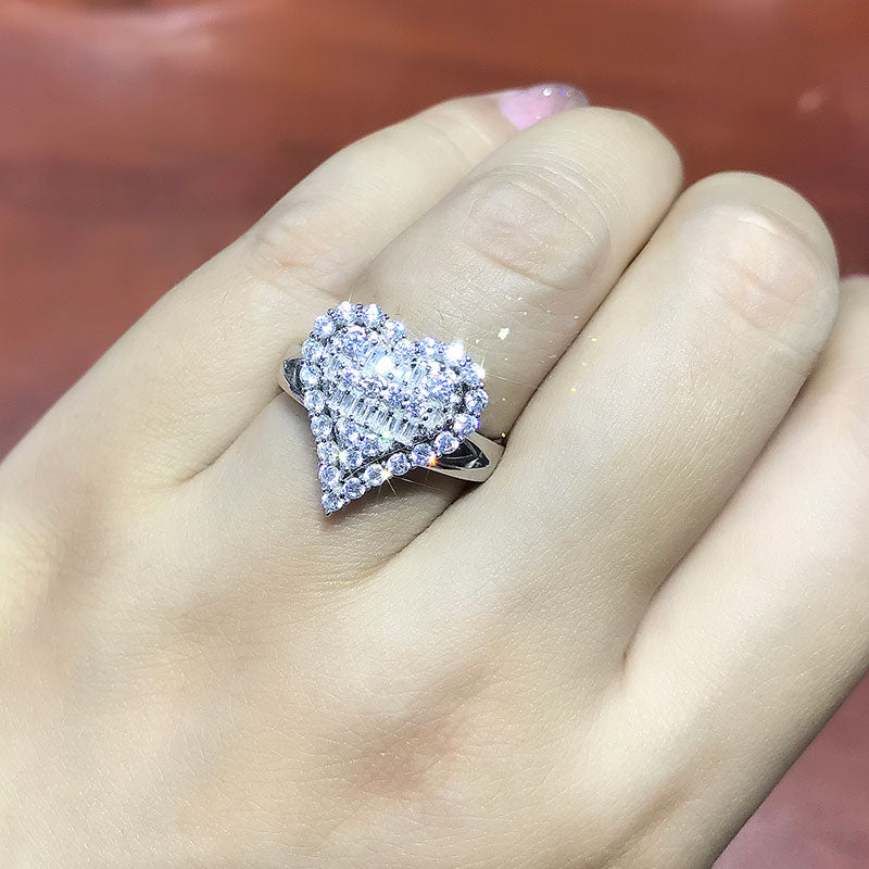 Cluster Flower Lab-Created Diamond Ring