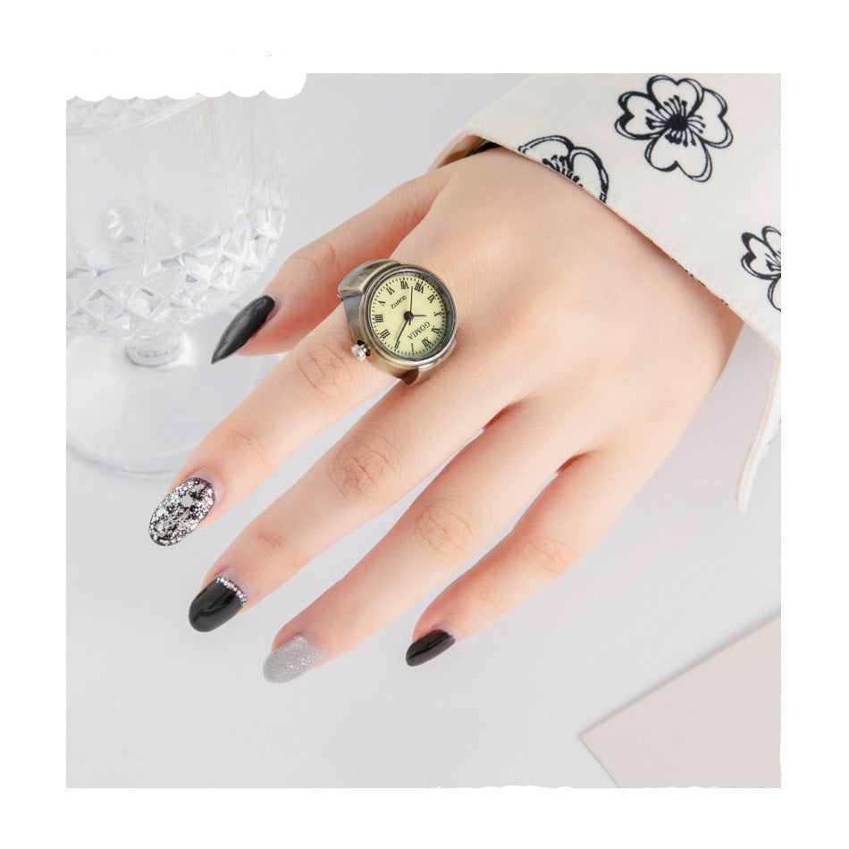 Gullei™ Vintage Roman Numerals Working Watch Ring - Adjustable Size